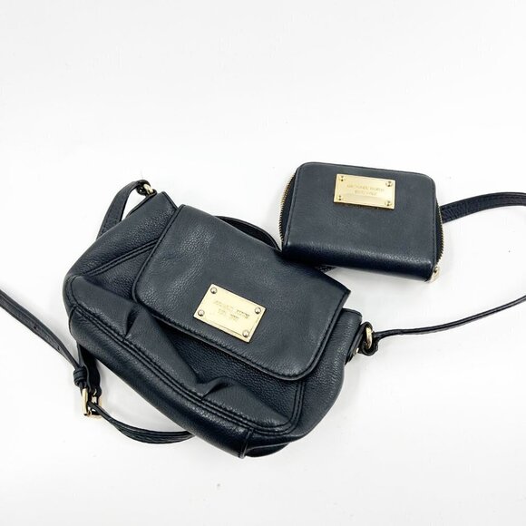 ✅ MICHAEL MICHAEL KORS CROSSBODY AND WALLET BLACK - Picture 1 of 10